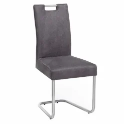 Schwingstuhl Zanima mit Microfaser in Anthrazit (2er Set)