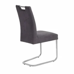 Schwingstuhl Zanima mit Microfaser in Anthrazit (2er Set)