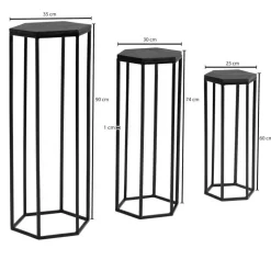 Sechseckige Beistelltische 3-Satz - Lombadossa (dreiteilig)