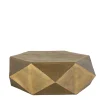 Sechseckiger Couchtisch aus Alu Guss in Gold - Geniale