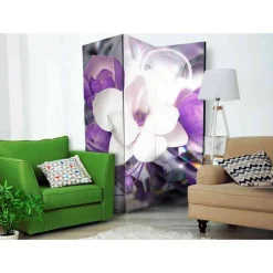 2-seitiger Druck Paravent in Weiß Lila - Avril