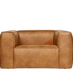 Sessel aus Recyclingleder in Braun Cognac - Baham