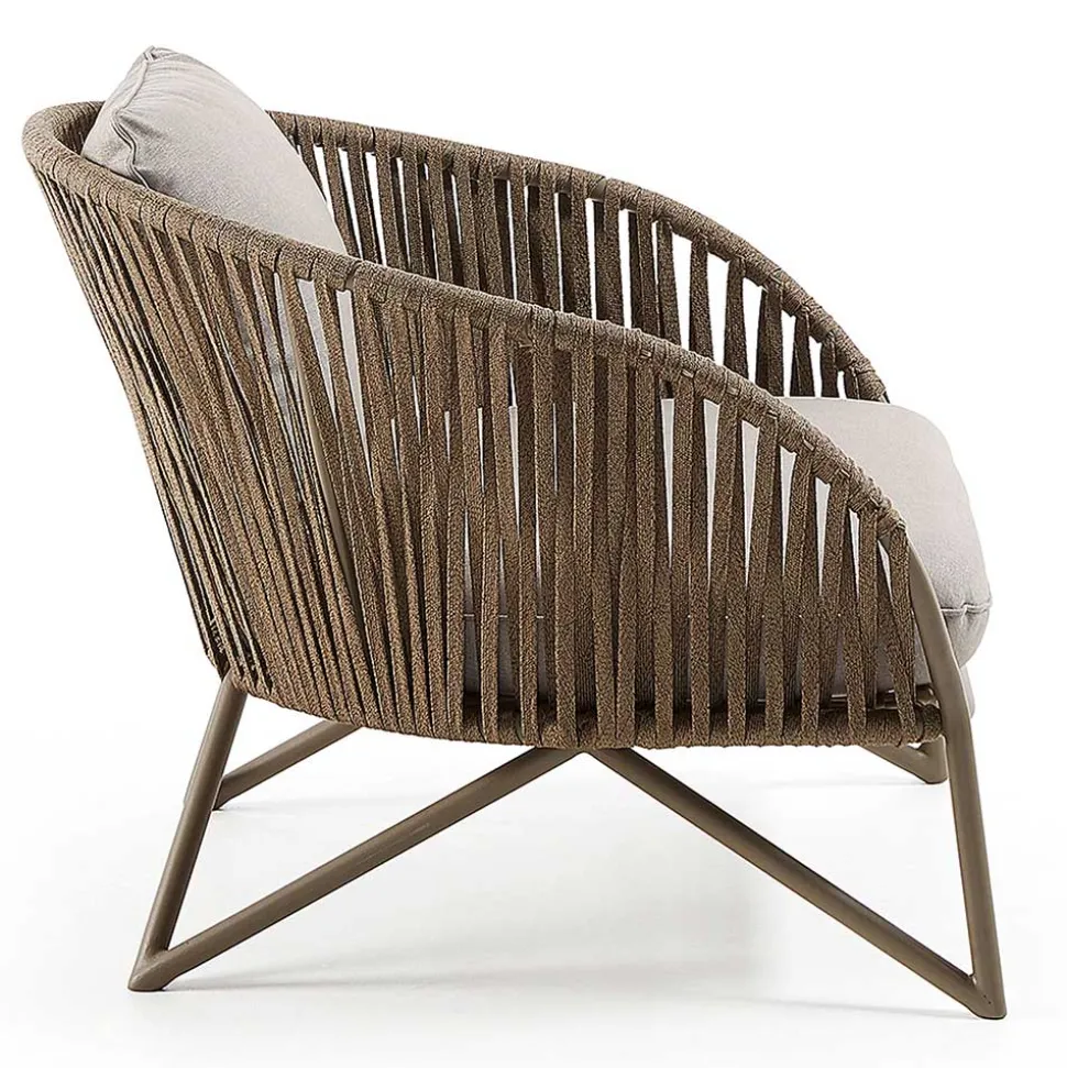 Sessel aus Seilgeflecht in Hellbraun & Beige - Rosmani