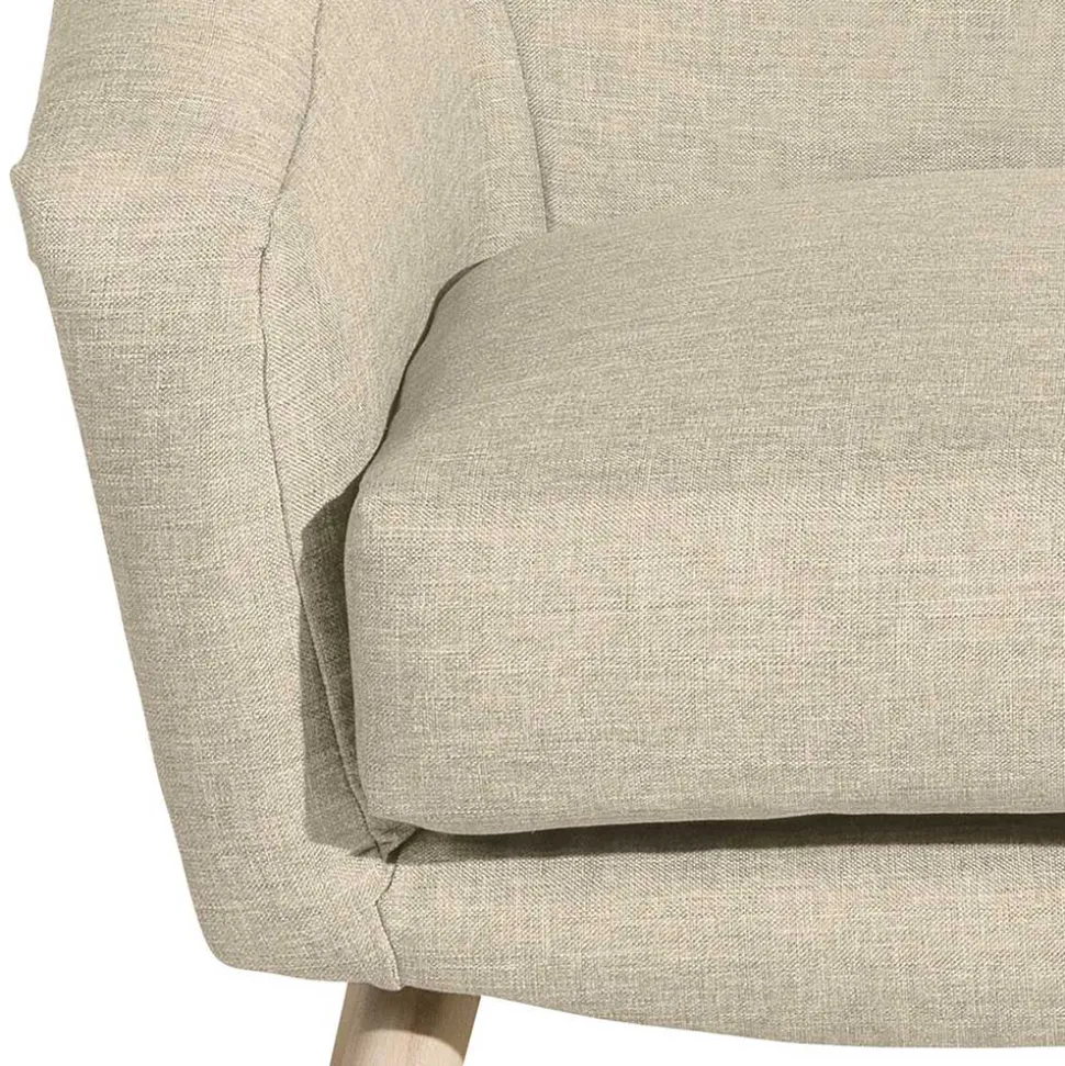 Sessel in Beige und Buche Natur - Vareika