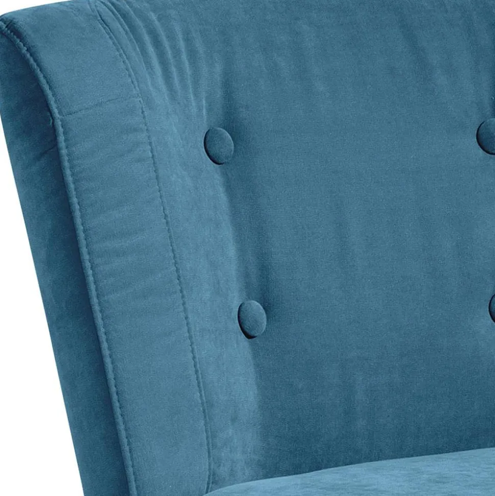 Sessel in Petrol Blau Velours - Curedo