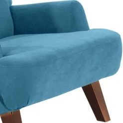 Sessel in Petrol Veloursbezug - Frunz