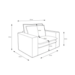 Sessel mit Hocker im Set - Anyna (zweiteilig)