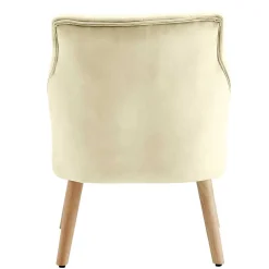 Sessel mit Knopfheftung in Creme Samt - Artling (2er Set)