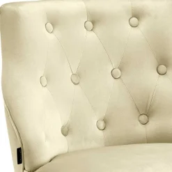 Sessel mit Knopfheftung in Creme Samt - Artling (2er Set)