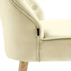 Sessel mit Knopfheftung in Creme Samt - Artling (2er Set)