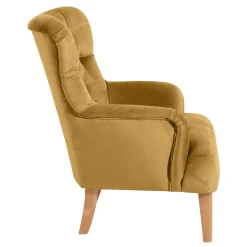 Sessel mit Ohren in Maisgelb und Buche - Amarello