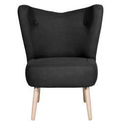 Sessel ohne Armlehnen in Schwarz Stoff - Oase