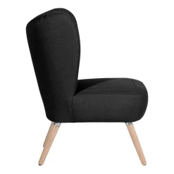 Sessel ohne Armlehnen in Schwarz Stoff - Oase