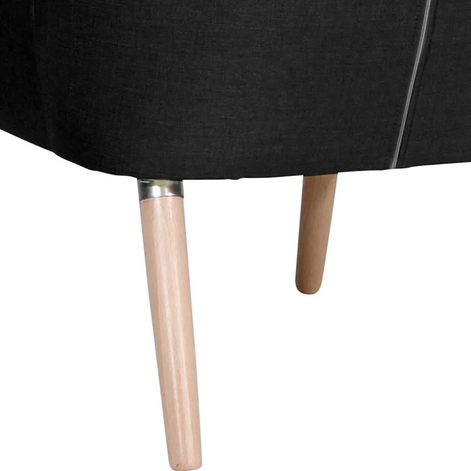 Sessel ohne Armlehnen in Schwarz Stoff - Oase