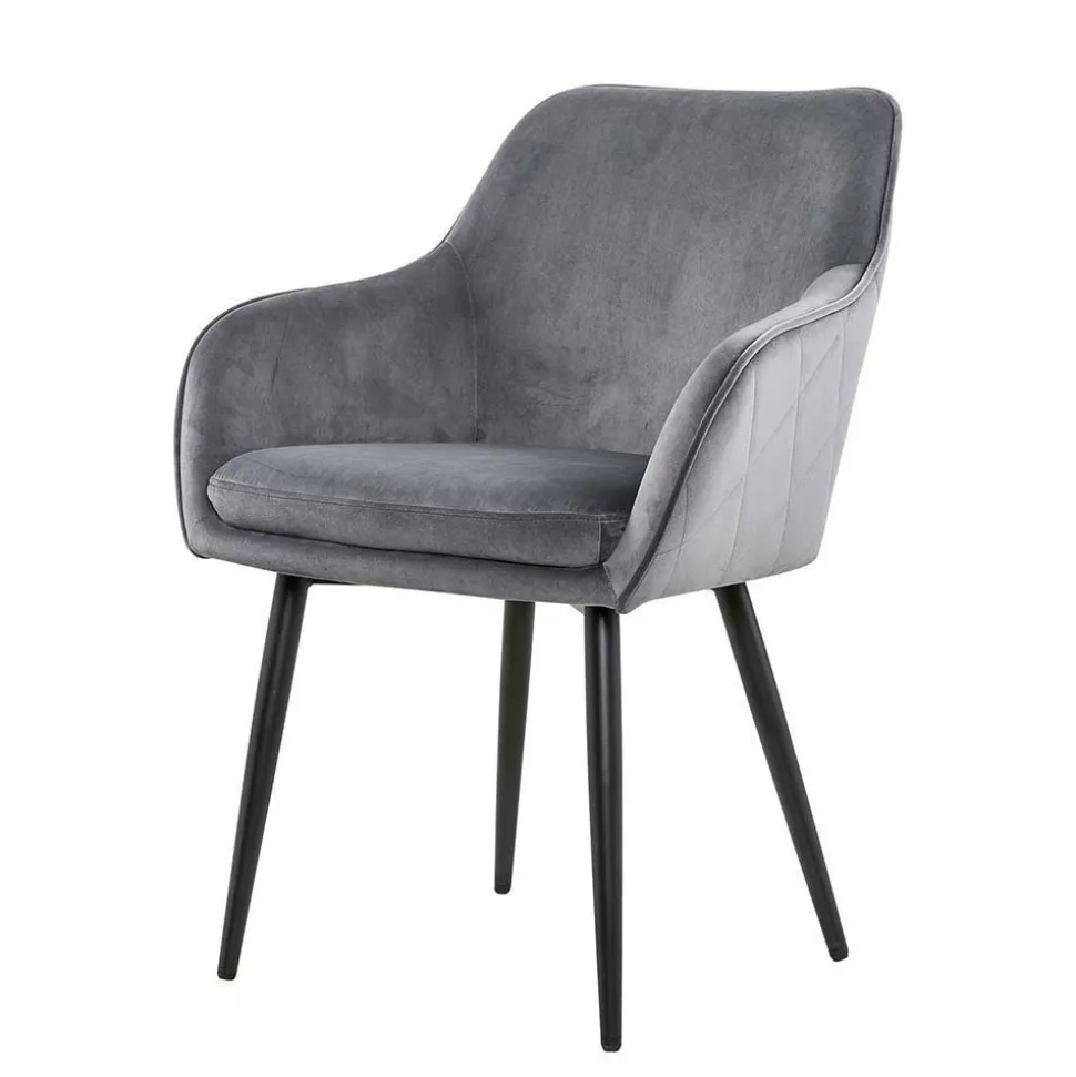 Set Baumkantentisch & Samtstühle - Sylverta (fünfteilig)