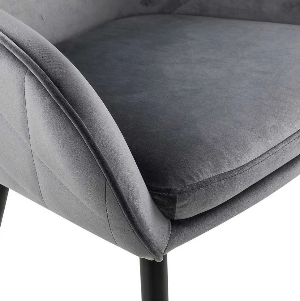 Set Baumkantentisch & Samtstühle - Sylverta (fünfteilig)