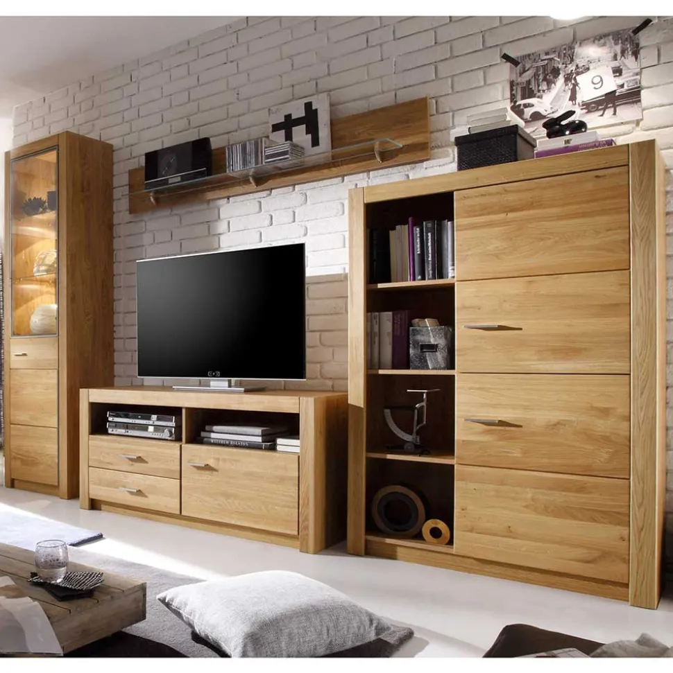 Set Design Wohnwand aus Asteiche - Landuva (vierteilig)