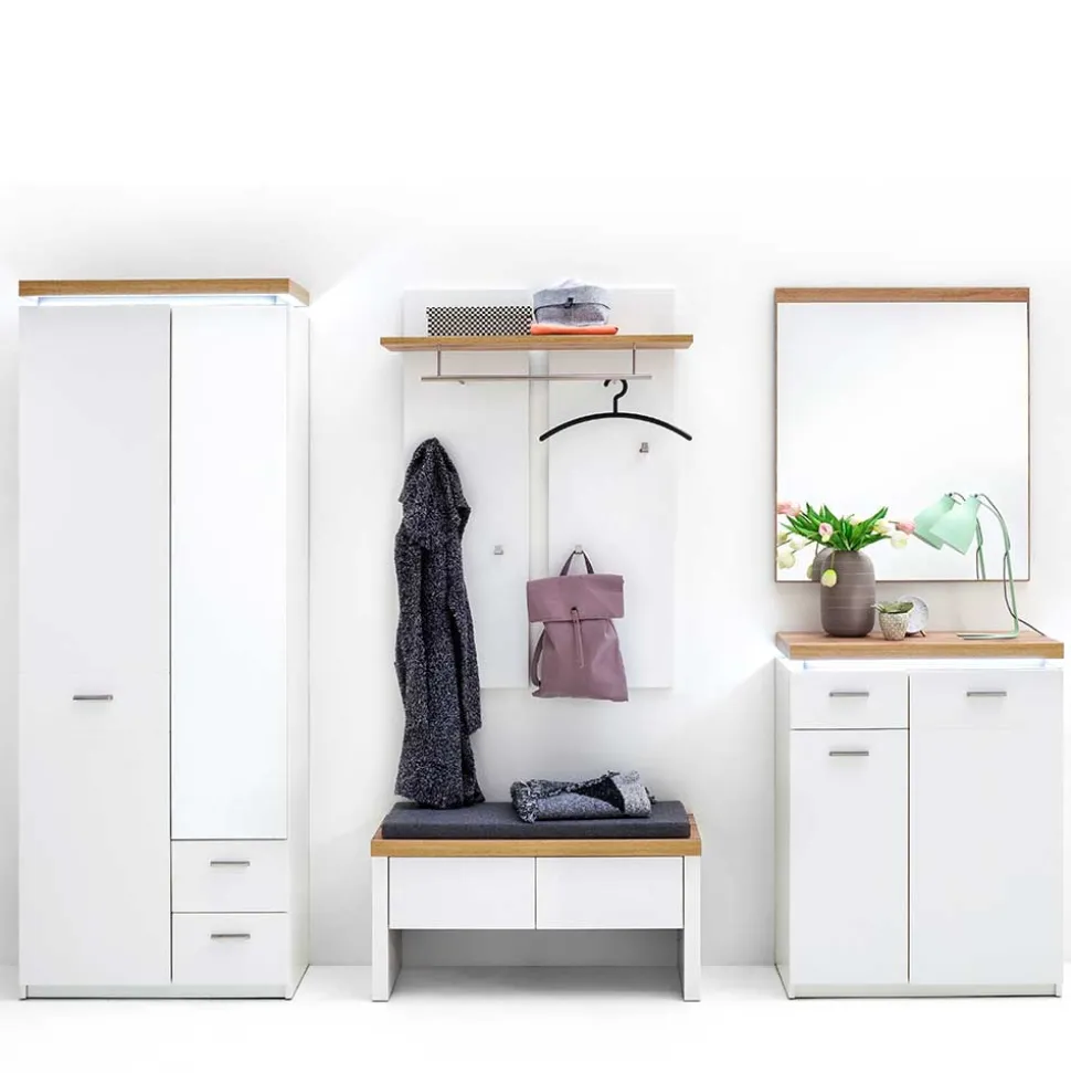 Set Dielen Möbel Kombi mit LED - Nusenia (fünfteilig)