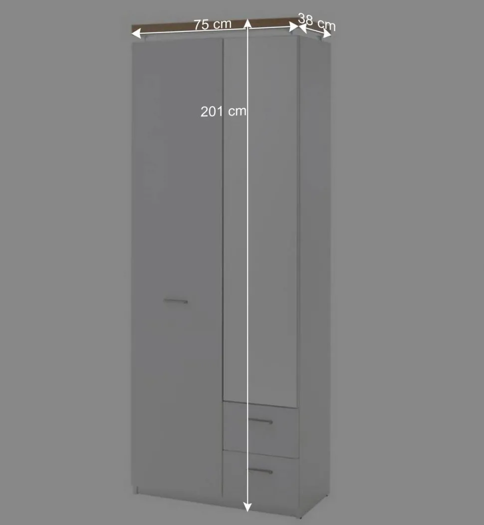 Set Dielen Möbel Kombi mit LED - Nusenia (fünfteilig)