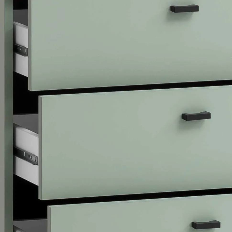 Set Dielenmöbel in Graugrün - Velmarun (vierteilig)