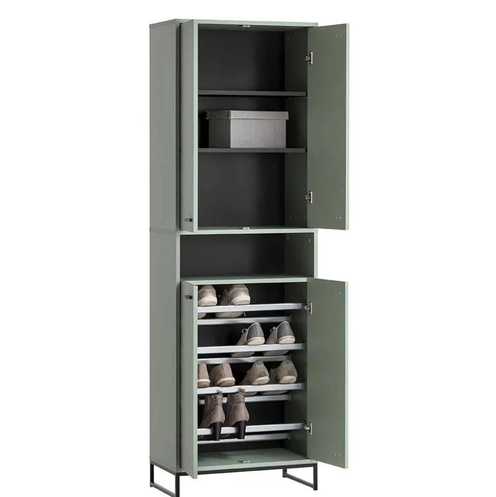 Set Dielenmöbel in Graugrün - Velmarun (vierteilig)