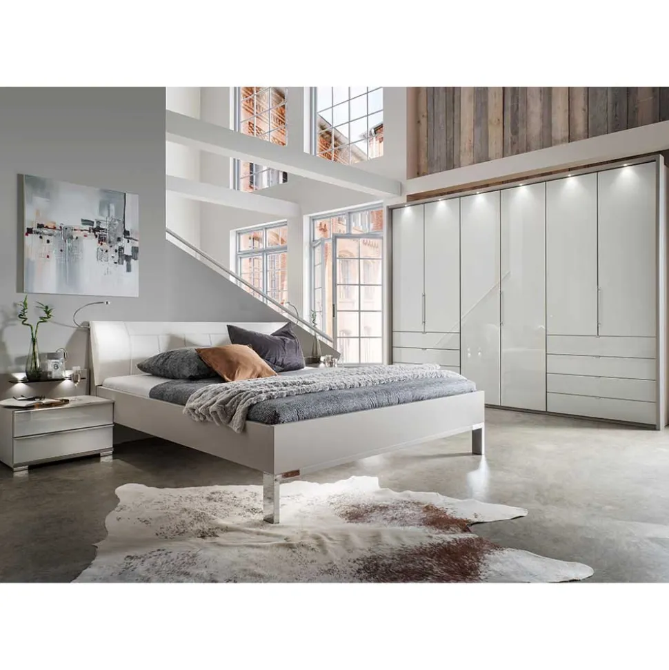 Set Doppelbett & Schrank - Nino (vierteilig)