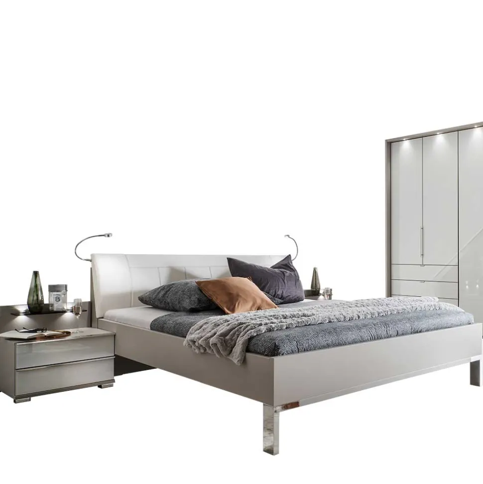 Set Doppelbett & Schrank - Nino (vierteilig)