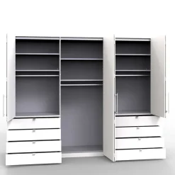 Set Doppelbett & Schrank - Nino (vierteilig)