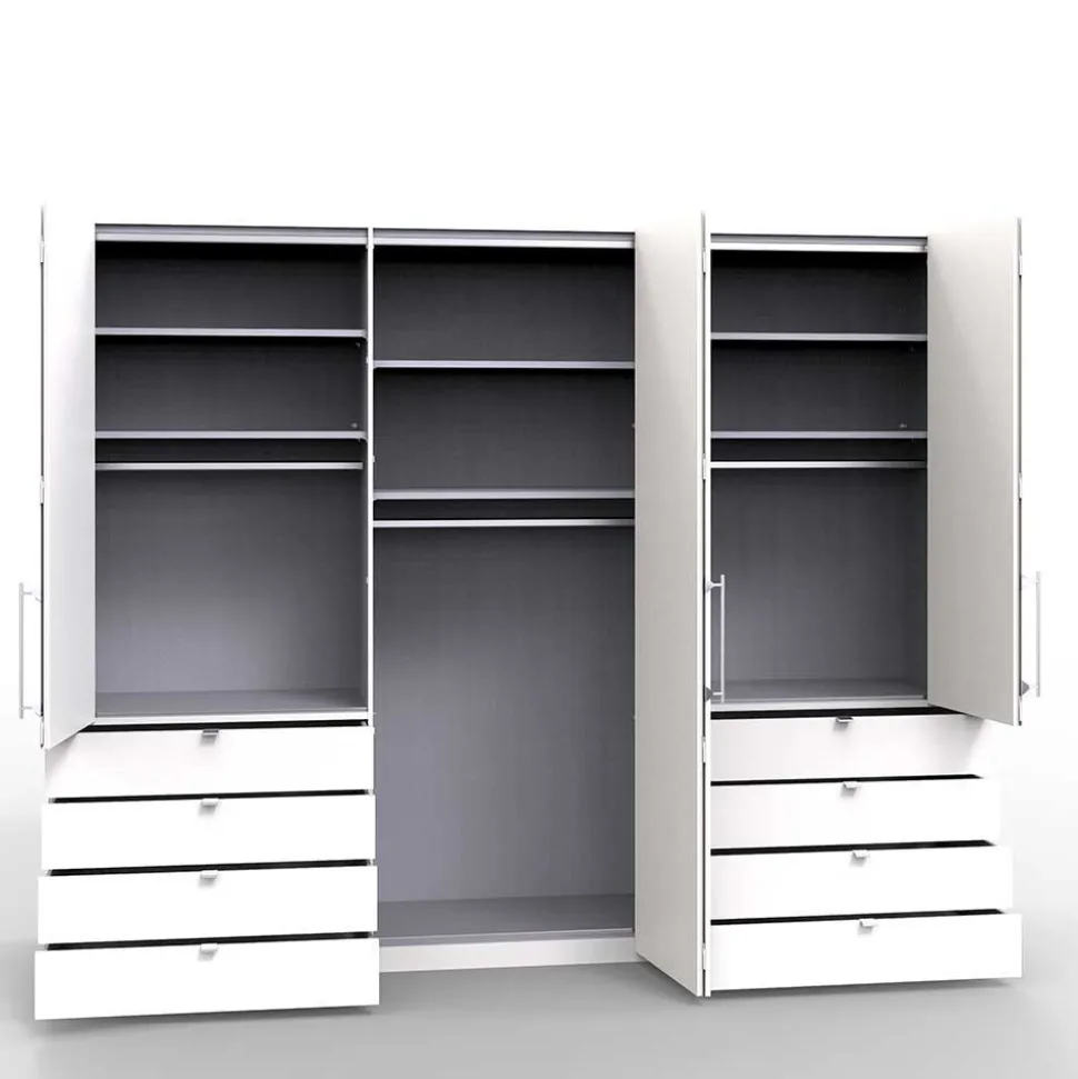Set Doppelbett & Schrank - Nino (vierteilig)
