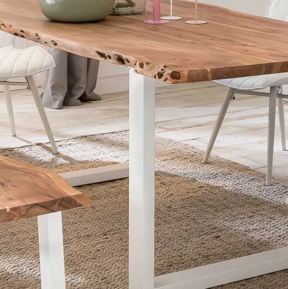 Set Esstisch mit Bank aus Akazie - Oking (zweiteilig)