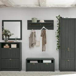Set Flur Einrichtung in Dunkelgrün - Niestov (fünfteilig)