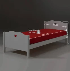 Set Jugendzimmer Einrichtung Grandory in Weiß (dreiteilig)