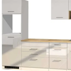 Set Küchen Möbel in Weiß Glanz - Cuneo I (achtteilig)