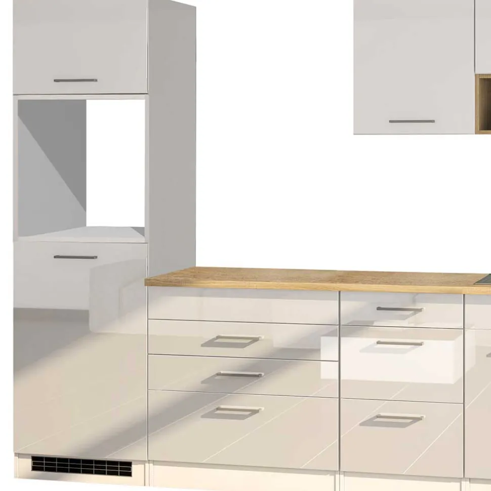 Set Küchen Möbel in Weiß Glanz - Cuneo I (achtteilig)