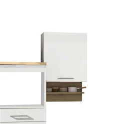 Set Küchenblock Möbel in Weiß - Cuneo (neunteilig)