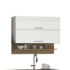 Set Küchenblock Möbel in Weiß - Cuneo (neunteilig)