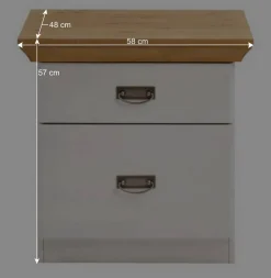 Set Landhausbett & Nachtschränke - Sibiuta (dreiteilig)