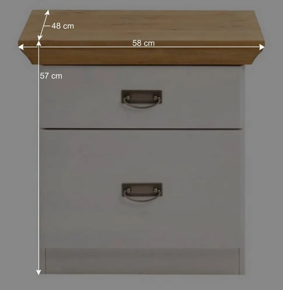 Set Landhausbett & Nachtschränke - Sibiuta (dreiteilig)
