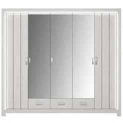 Set Schlafzimmer Möbel in Weiß Holz Optik - Ektado (vierteilig)