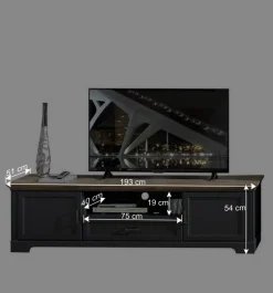 Set TV Lowboard & Vitrine in Grau - Thumbs (zweiteilig)