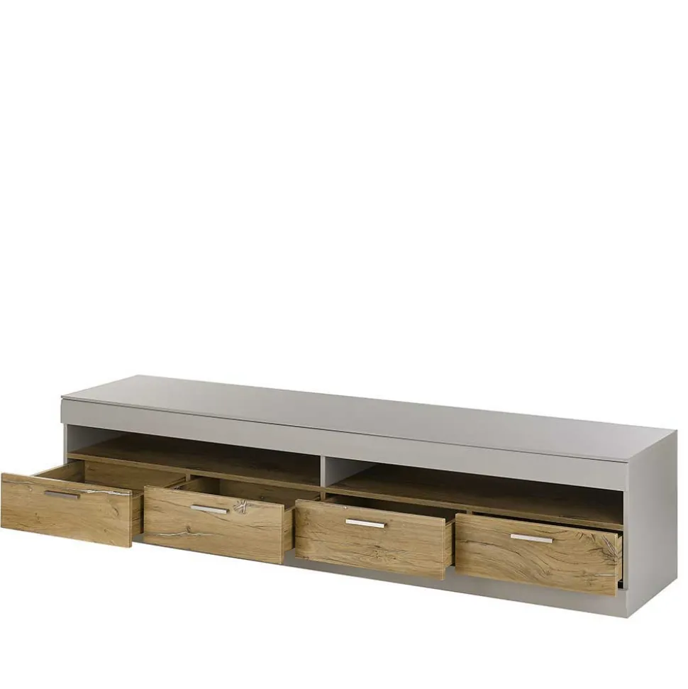 Set Wohnzimmermöbel in Hellgrau & Zinneiche - Lioscas (dreiteilig)