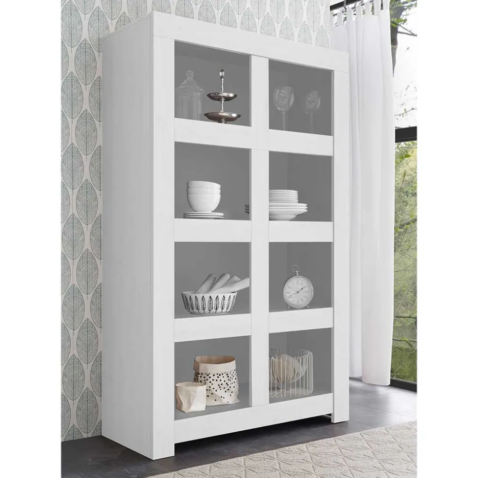 Set Wohnzimmer-Möbel in Weiß lackiert - Mikes (vierteilig)