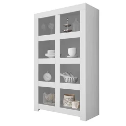 Set Wohnzimmer-Möbel in Weiß lackiert - Mikes (vierteilig)