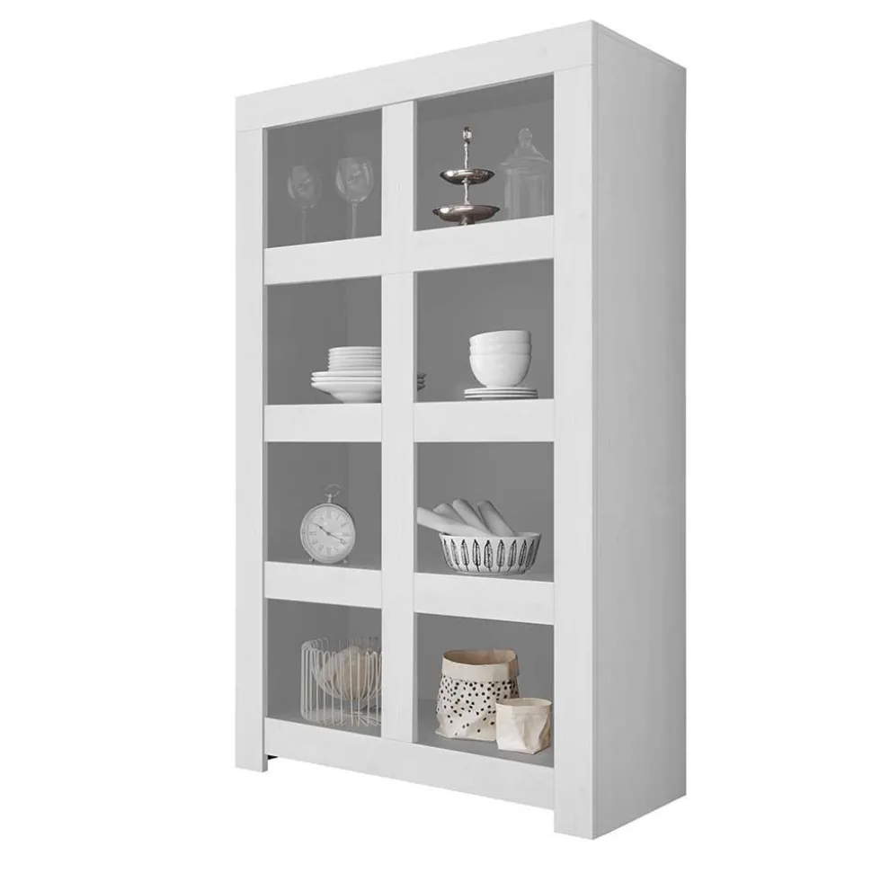 Set Wohnzimmer-Möbel in Weiß lackiert - Mikes (vierteilig)