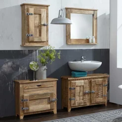 Shabby Bad Möbel aus Holz - Suennas (vierteilig)