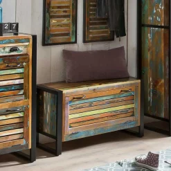 Shabby Chic Bank mit Schuhaufbewahrung - Vosbadus