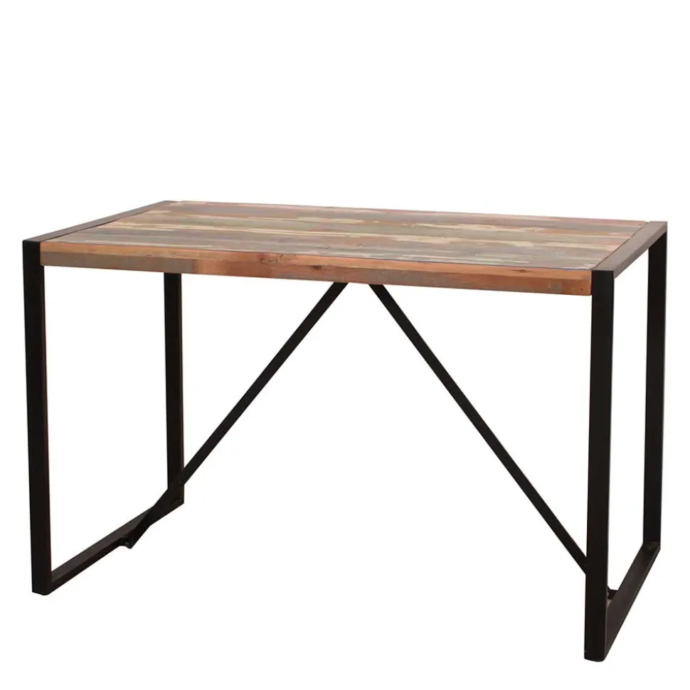 Shabby Chic Esstisch aus buntem Altholz - Vosbadus