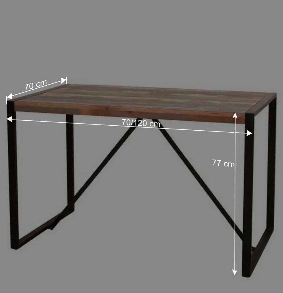 Shabby Chic Esstisch aus buntem Altholz - Vosbadus