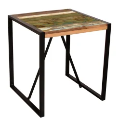 Shabby Chic Esstisch aus buntem Altholz - Vosbadus