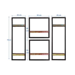 Shabby Chic Hängeregale Set - Jamaica (vierteilig)